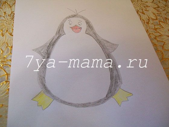 как нарисовать пингвина поэтапно карандашом для детей