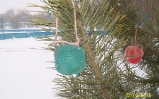 Ледяные игрушки на елку своими руками